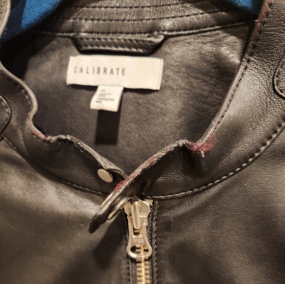 Mens slim fit leather jacket - Picture 2 of 3